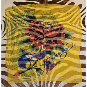 Don Ed Hardy Christian Audigier Womens Neck Square Silk Scarf Diamond Tattoo Y2K